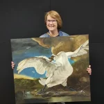 Schilderijen cursisten Louisa heeft De bedreigde zwaan van Jan Asselijn nageschilderd